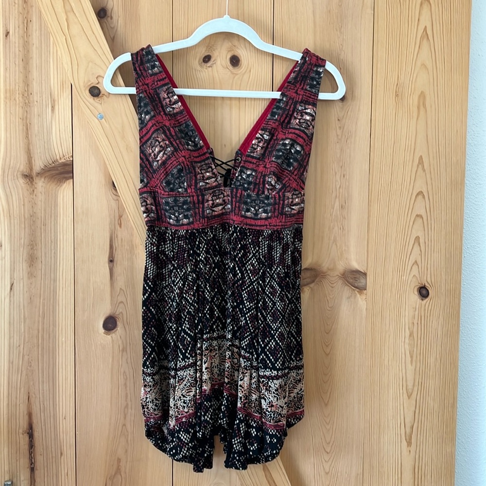 XS Free People tunic with lace up back